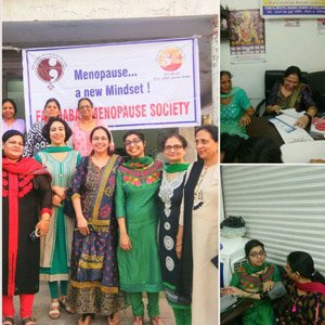 Collage of various women health activities